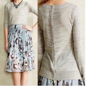 Anthropologie Woodbury Button Back Sweater
